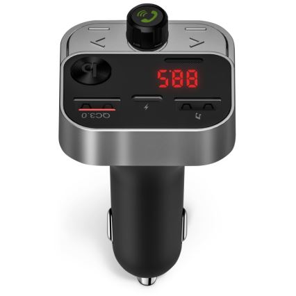 CONNECT IT CCC-8900-AN - FM-lähetin autoon handsfree-toiminnolla musta/hopea