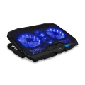 CONNECT IT CCP-2200-BK - Jäähdytystyyny kannettavalle tietokoneelle 4x tuuletin 2xUSB musta/sininen