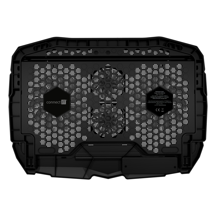 CONNECT IT CCP-2200-BK - Jäähdytystyyny kannettavalle tietokoneelle 4x tuuletin 2xUSB musta/sininen