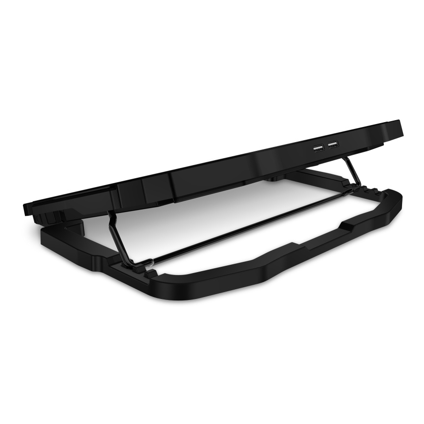 CONNECT IT CCP-2200-BK - Jäähdytystyyny kannettavalle tietokoneelle 4x tuuletin 2xUSB musta/sininen