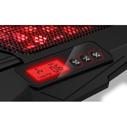 CONNECT IT CCP-2200-RD - Jäähdytystyyny kannettavalle tietokoneelle 4x tuuletin 2xUSB musta/punainen