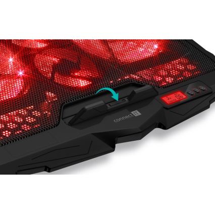 CONNECT IT CCP-2200-RD - Jäähdytystyyny kannettavalle tietokoneelle 4x tuuletin 2xUSB musta/punainen