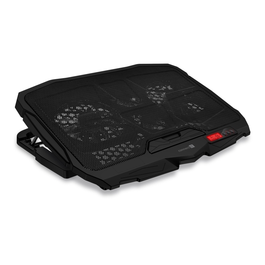 CONNECT IT CCP-2200-RD - Jäähdytystyyny kannettavalle tietokoneelle 4x tuuletin 2xUSB musta/punainen