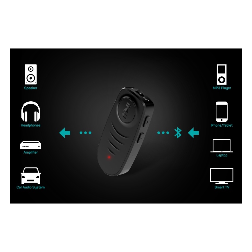 CONNECT IT CFF-4050-BK - Bluetooth audio vastaanotin AUX 110 mAh