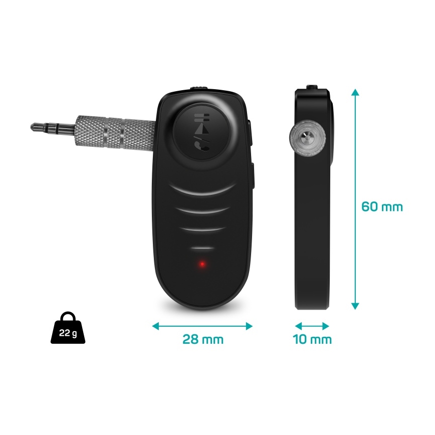 CONNECT IT CFF-4050-BK - Bluetooth audio vastaanotin AUX 110 mAh