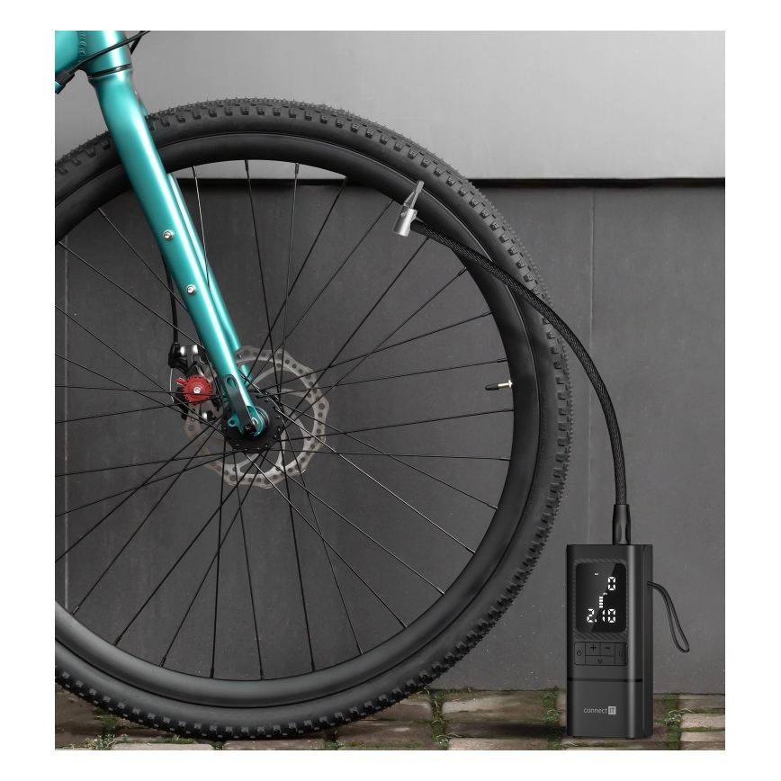 CONNECT IT CFF-4500-BK - Digitaalinen taskukokoinen AirFlow-kompressori 80 W/6000 mAh, musta