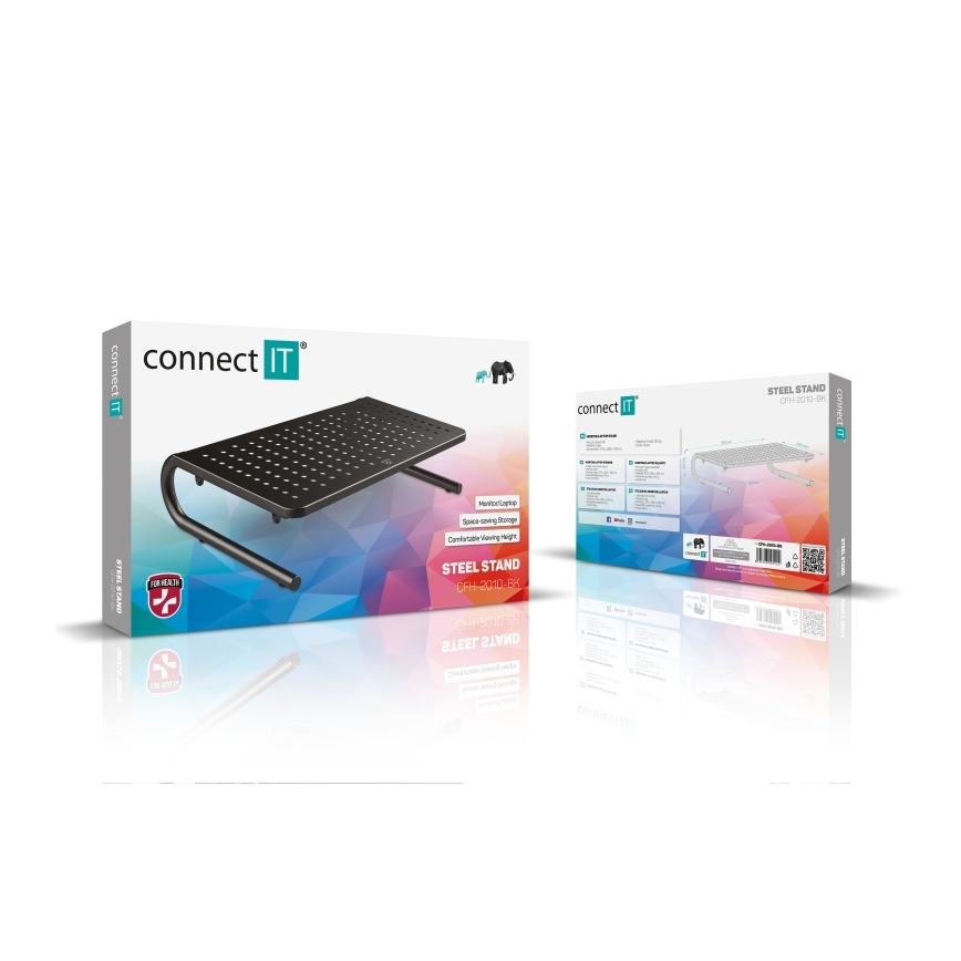 CONNECT IT CFH-2010-BK - Monitoiminen metallijalusta musta