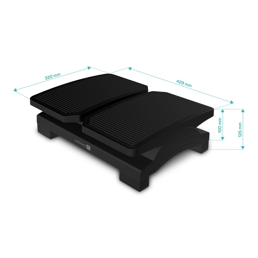 CONNECT IT CFH-4100-BK - Säädettävä jalkatuki musta