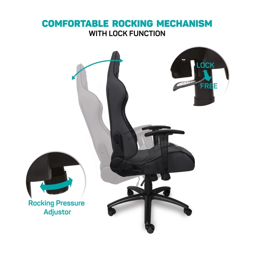 CONNECT IT CGC-1200-GY - Monaco Pro pelituoli harmaa/musta