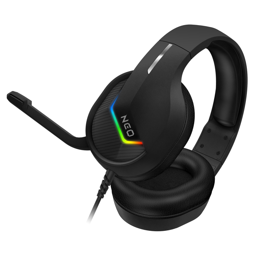 CONNECT IT CHP-3595-BK - LED RGB Langalliset pelikuulokkeet mikrofonilla musta