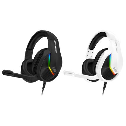 CONNECT IT CHP-3595-BK - LED RGB Langalliset pelikuulokkeet mikrofonilla musta