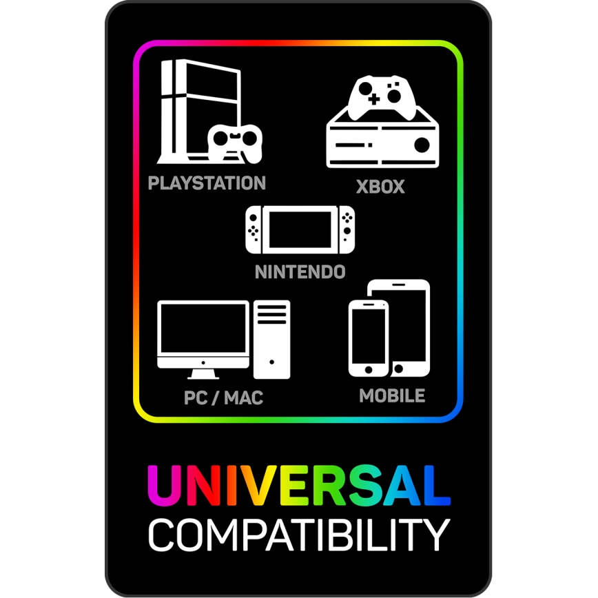 CONNECT IT CHP-3595-BK - LED RGB Langalliset pelikuulokkeet mikrofonilla musta