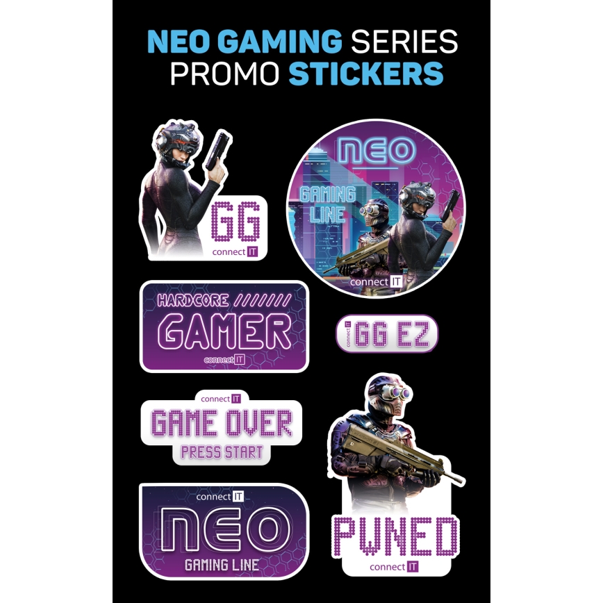 CONNECT IT CHP-3595-BK - LED RGB Langalliset pelikuulokkeet mikrofonilla musta