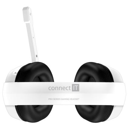 CONNECT IT CHP-3595-WH - LED RGB Langalliset pelikuulokkeet mikrofonilla valkoinen/musta