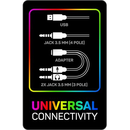CONNECT IT CHP-5500-BL - LED Langalliset pelikuulokkeet mikrofonilla musta/sininen