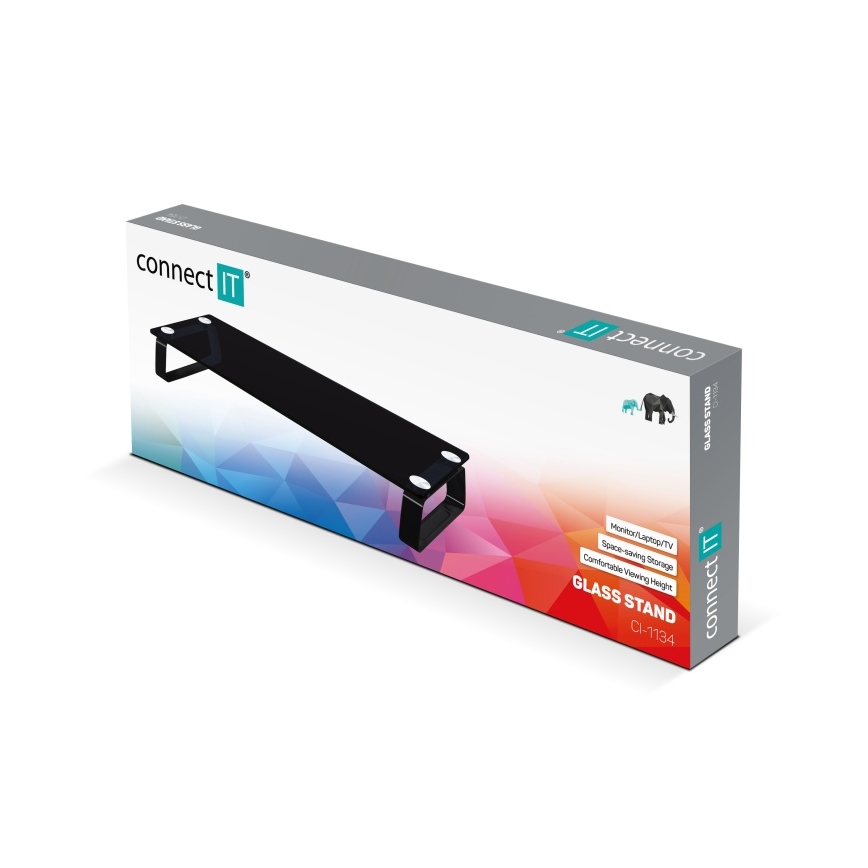 CONNECT IT CI-1134 - Monitoiminen lasijalusta musta