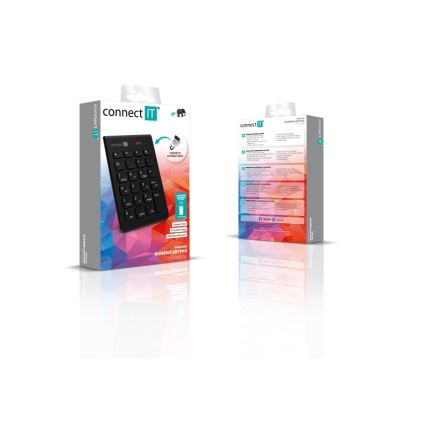 CONNECT IT CKB-0062-BK - Langaton numeronäppäimistö 1xAAA musta