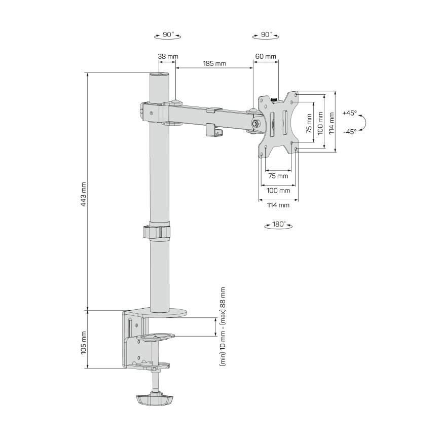 CONNECT IT CMF-3103-BK - Yleiskäyttöinen näytön pidike 13-32” musta