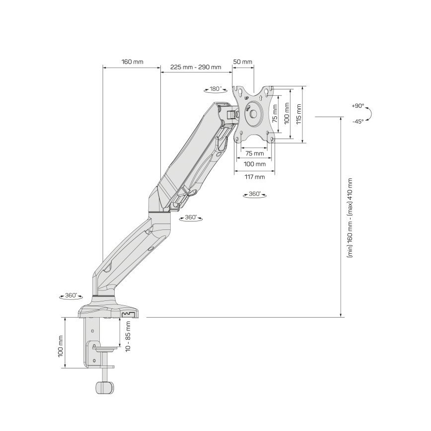 CONNECT IT CMF-3107-BK - Yleiskäyttöinen näytön pidike 13-32” musta