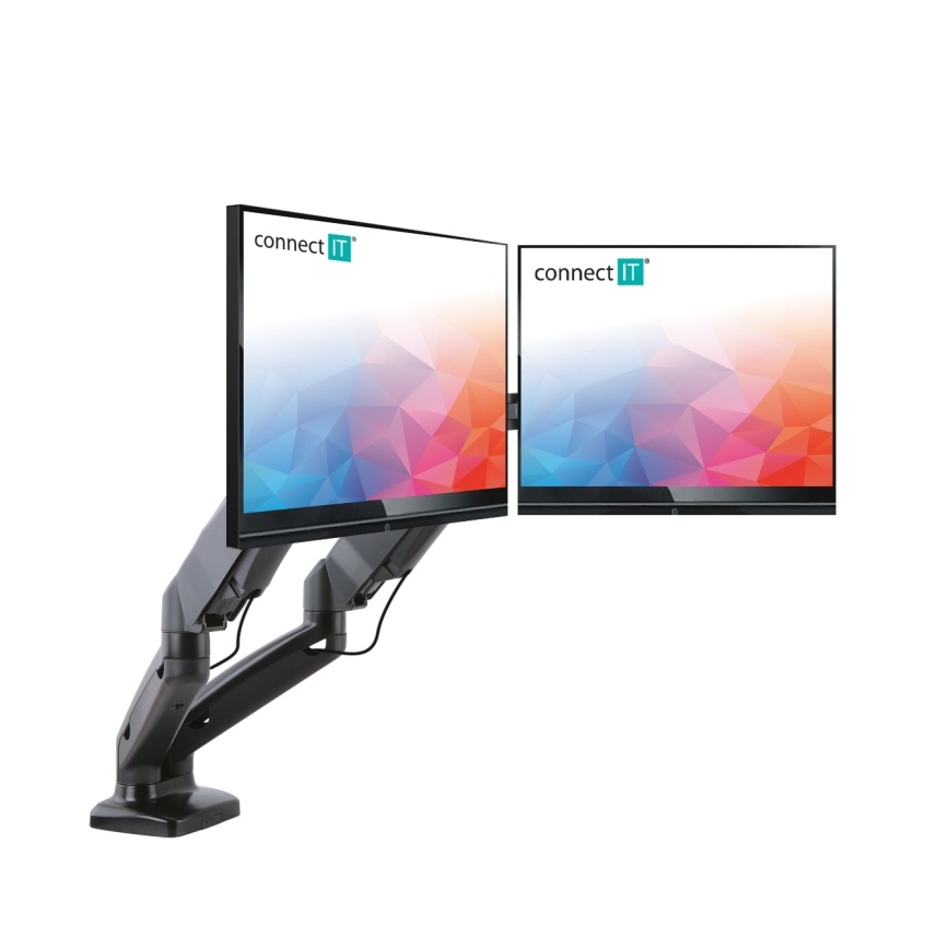 CONNECT IT CMF-3207-BK - Yleiskäyttöinen pidike kahdelle näytölle 13-27” musta