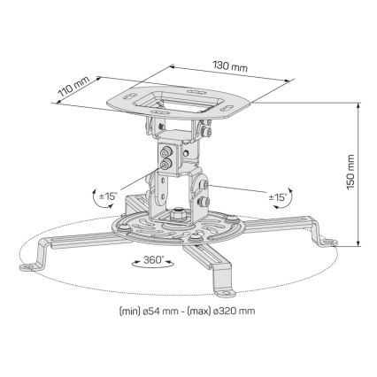 CONNECT IT CMF-6020-BK - Musta kattokiinnike projektorille
