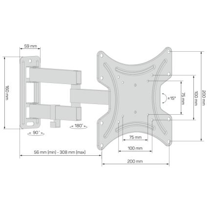 CONNECT IT CMH-2012-BK - Seinäteline TV:lle 13-37” musta