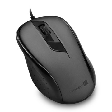 CONNECT IT CMO-1200-GY - Langallinen hiiri 1000 DPI musta/harmaa