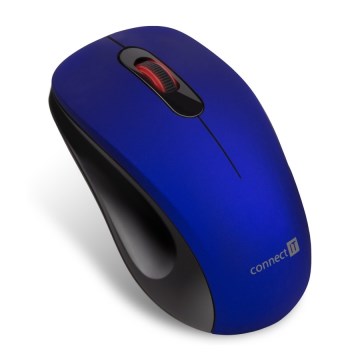 CONNECT IT CMO-2230-BL - Langaton hiljainen hiiri MUTE 1200 DPI 1xAA musta/sininen
