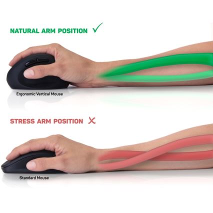 CONNECT IT CMO-2600-BK - Ergonominen langaton hiiri 800/1200/1600 DPI 1xAA musta