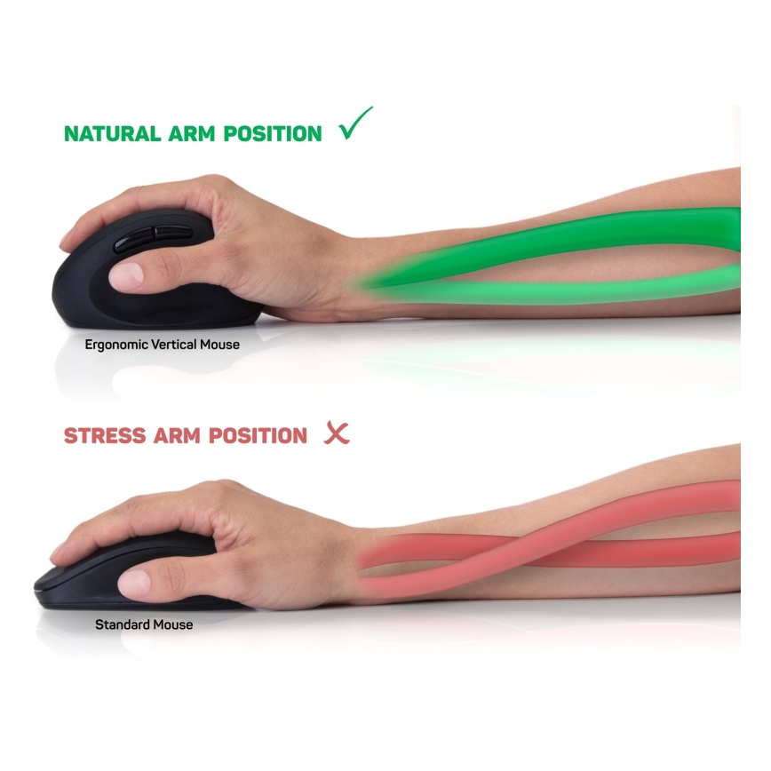 CONNECT IT CMO-2600-BK - Ergonominen langaton hiiri 800/1200/1600 DPI 1xAA musta