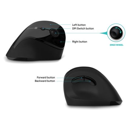 CONNECT IT CMO-2700-BK - Ergonominen langaton hiiri 800/1200/1600 DPI 1xAA musta