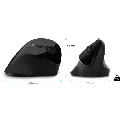 CONNECT IT CMO-2700-BK - Ergonominen langaton hiiri 800/1200/1600 DPI 1xAA musta