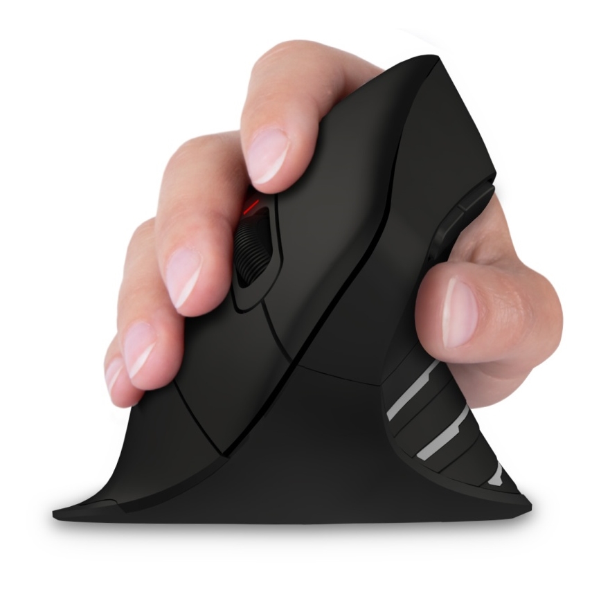 CONNECT IT CMO-2880-BK - Verti TriMode ergonominen langaton hiiri 1000/1600/2400 DPI 2xAAA musta