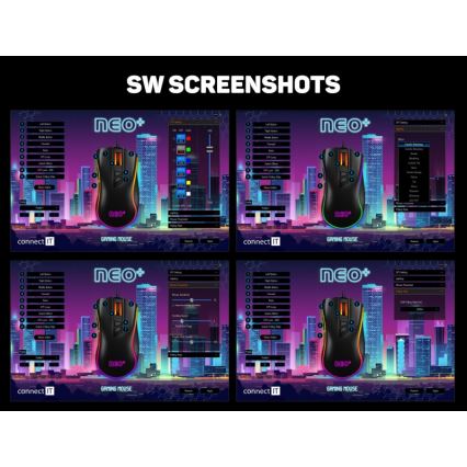 CONNECT IT CMO-3591-BK - Langallinen LED RGB -pelihiiri 500-7200 DPI musta