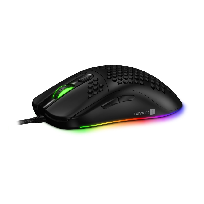 CONNECT IT CMO-5511-BK - Langallinen LED RGB -pelihiiri 200-12800 DPI musta
