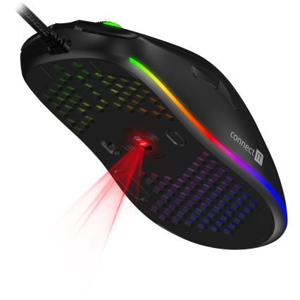 CONNECT IT CMO-5511-BK - Langallinen LED RGB -pelihiiri 200-12800 DPI musta