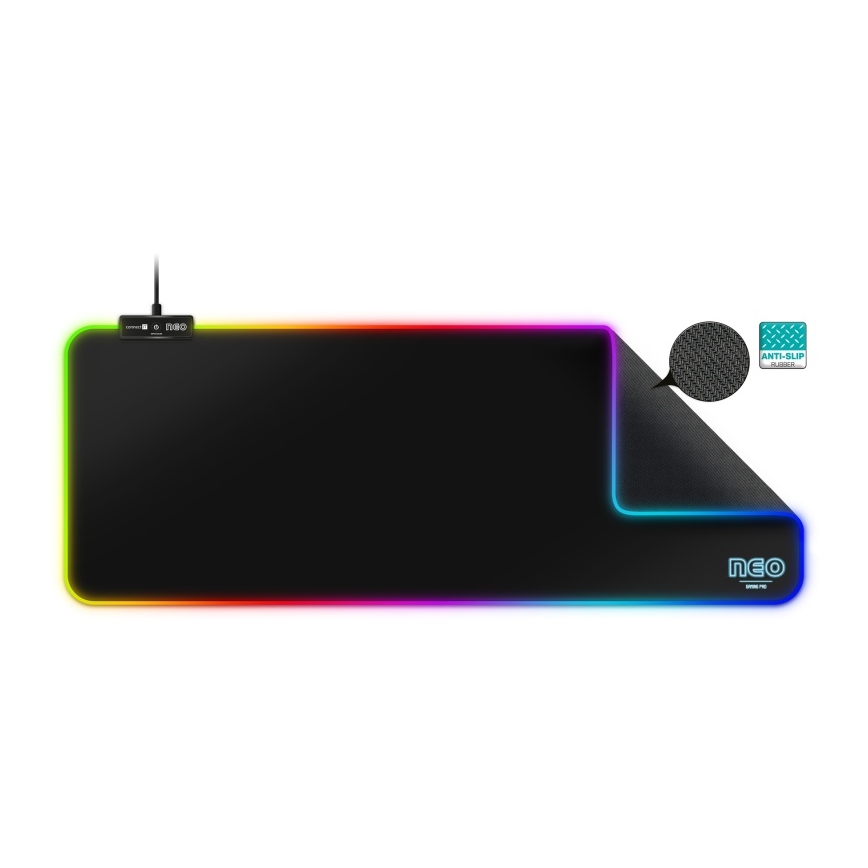 CONNECT IT CMP-3100-LG - LED RGB Pelinäppäimistö ja hiirimatto 80x30 cm musta