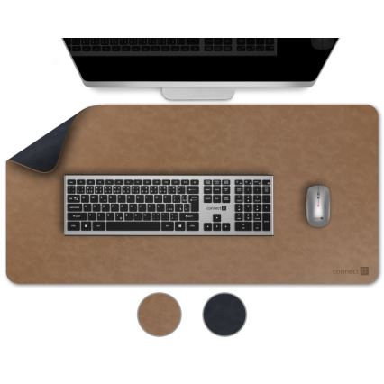 CONNECT IT CMP-4040-LG - Kaksipuolinen näppäimistö- ja hiirimatto 90x40 cm sininen/ruskea