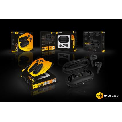 CONNECT IT HEP-5300-BK - Langattomat kuulokkeet mikrofonilla 300 mAh + 2x 35 mAh musta