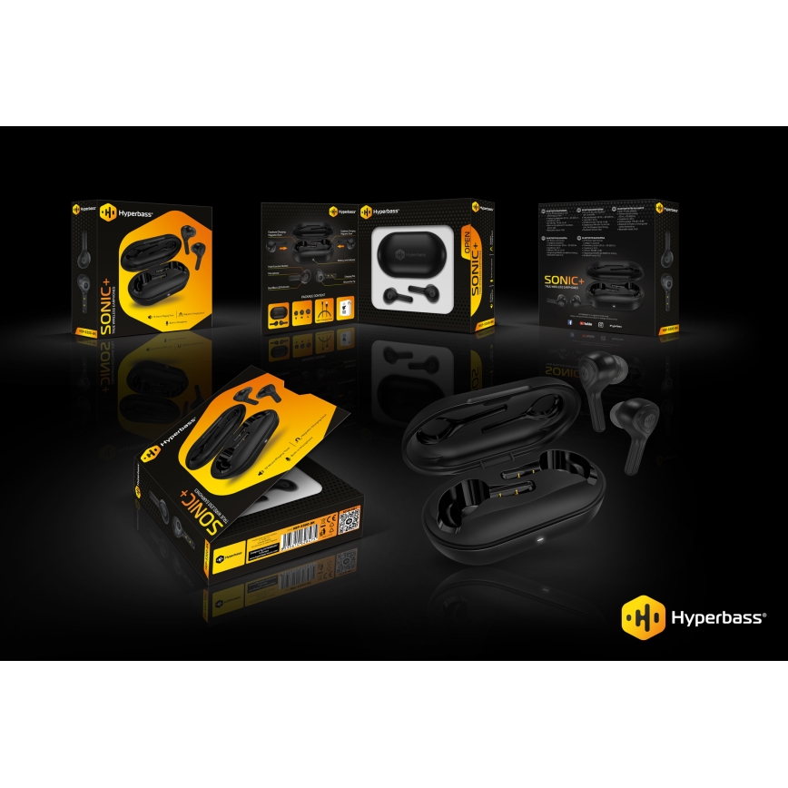 CONNECT IT HEP-5300-BK - Langattomat kuulokkeet mikrofonilla 300 mAh + 2x 35 mAh musta