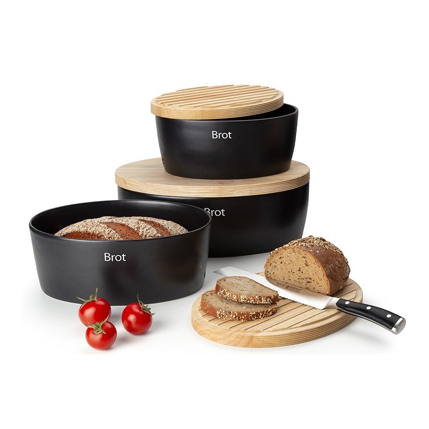 Continenta C3730 - Leipälaatikko 13,5x30 cm musta/beige