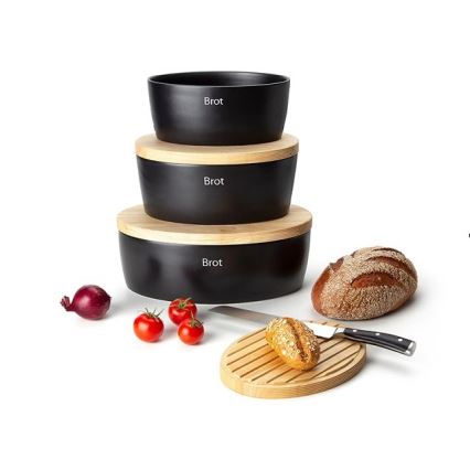 Continenta C3731 - Leipäsäiliö kannella 27x20x13,5 cm kumiviikuna