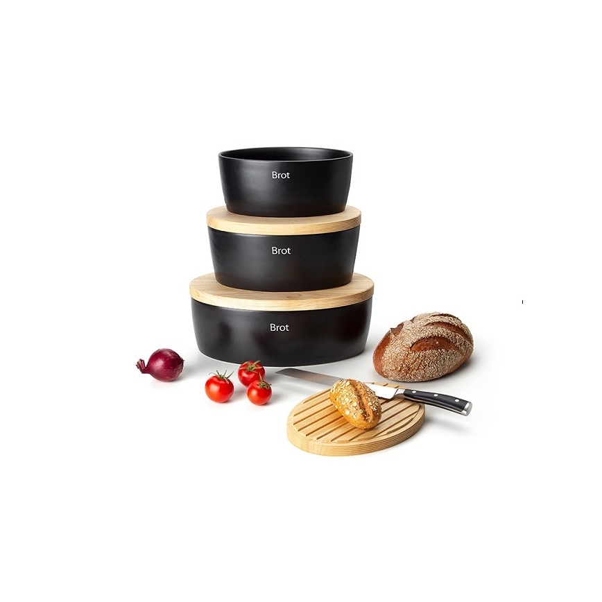 Continenta C3731 - Leipäsäiliö kannella 27x20x13,5 cm kumiviikuna