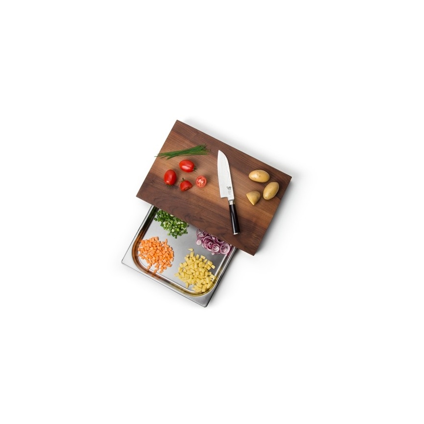 Continenta C4210 - Keittiön leikkuulauta kulholla 39x27 cm pähkinäpuu