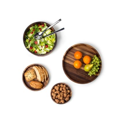 Continenta C4234 - Puinen kulho 25x4,8 cm pähkinäpuuta