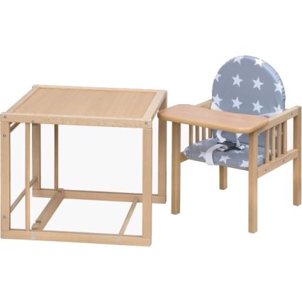 COSING - Lasten ruokatuoli 2-in-1 Viktoria pyökki/harmaa