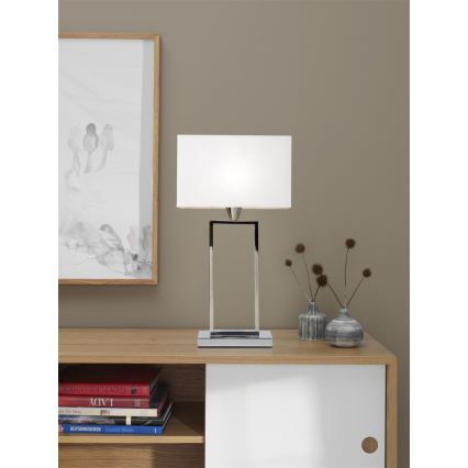 Cottex - Pöytävalaisin KENSINGTON 1xE14/40W/230V hopeanvärinen