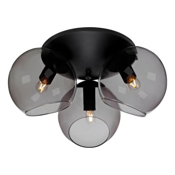 Cottex - Kattovalaisin CAPELLA 3xE14/40W/230V halkaisija 37 cm savunvärinen/musta