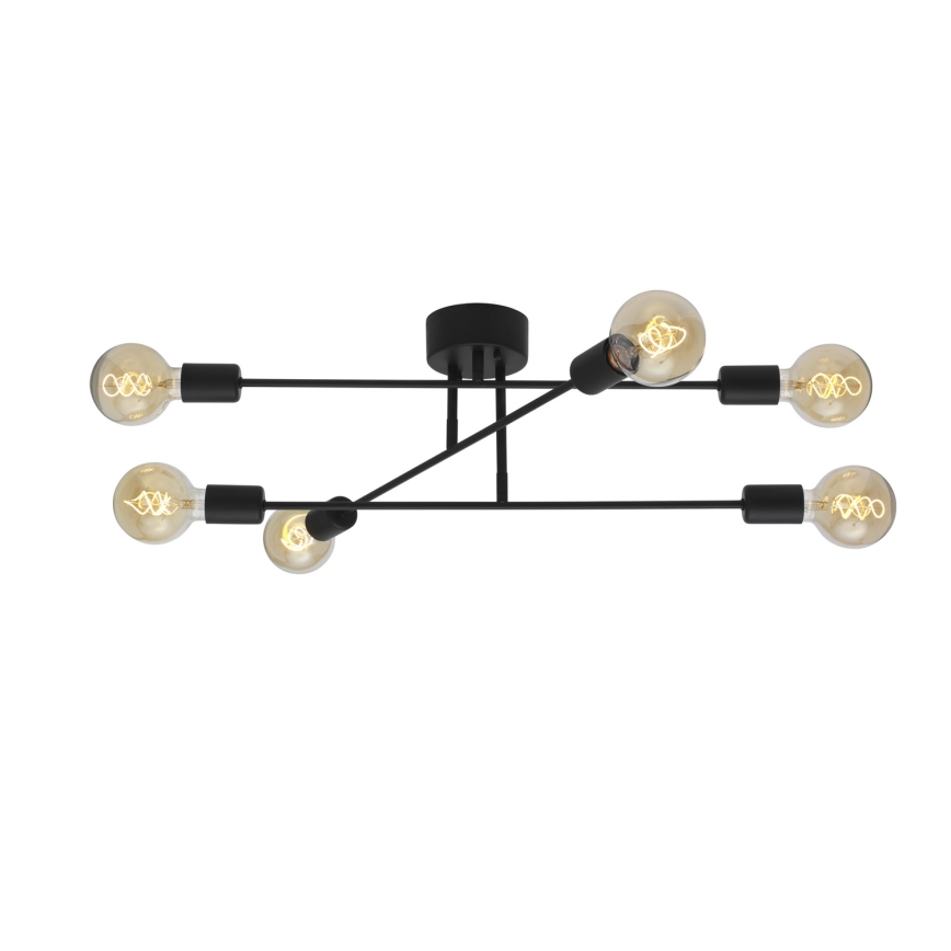 Cottex - Pinta-asennettava kattovalaisin BATON 6xE27/60W/230V musta