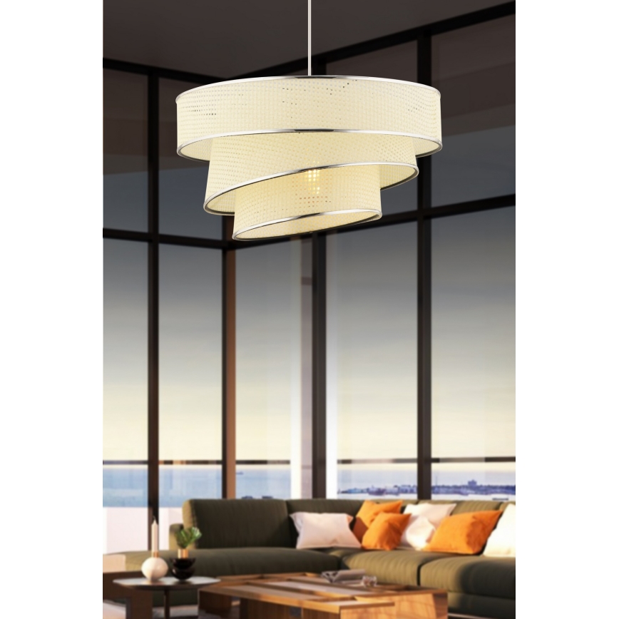 COUPER-riippuvalaisin 1xE27/60W/230V, valkoinen/kiiltävä kromi